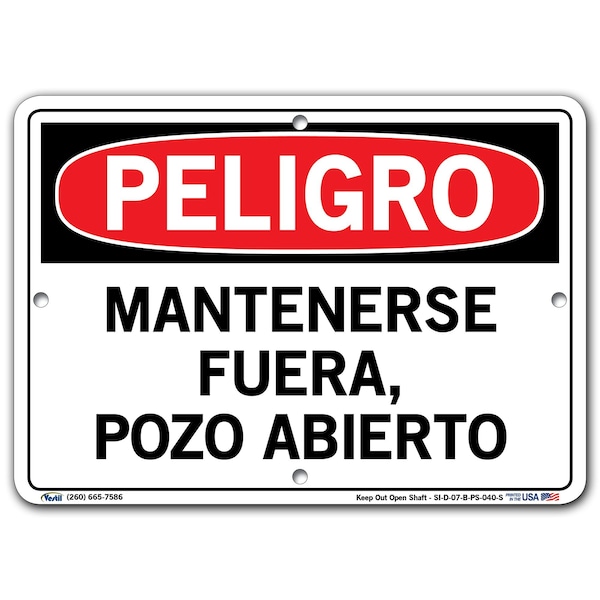 Polystyrene Sign, 9-1/2" Height, 12-1/2" Width, Polystyrene, Rectangle, Spanish